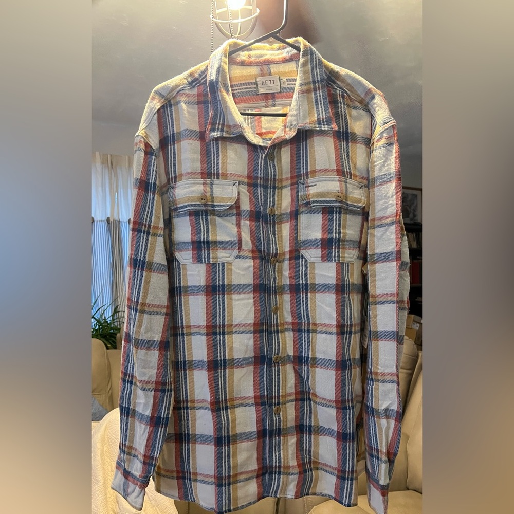 AE 77 plaid flannel, women's XL